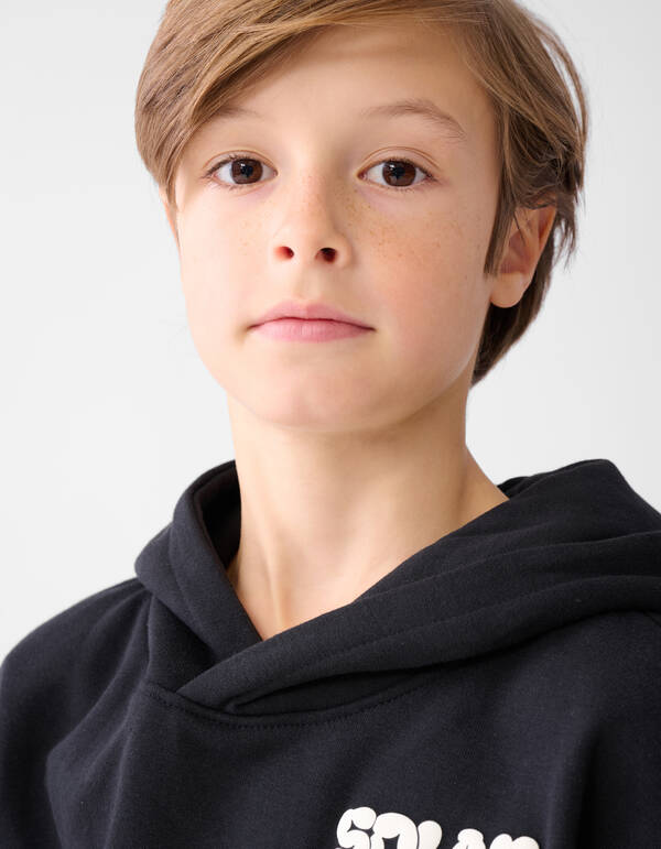 Text Print Hoodie Schwarz SHOEBY BOYS