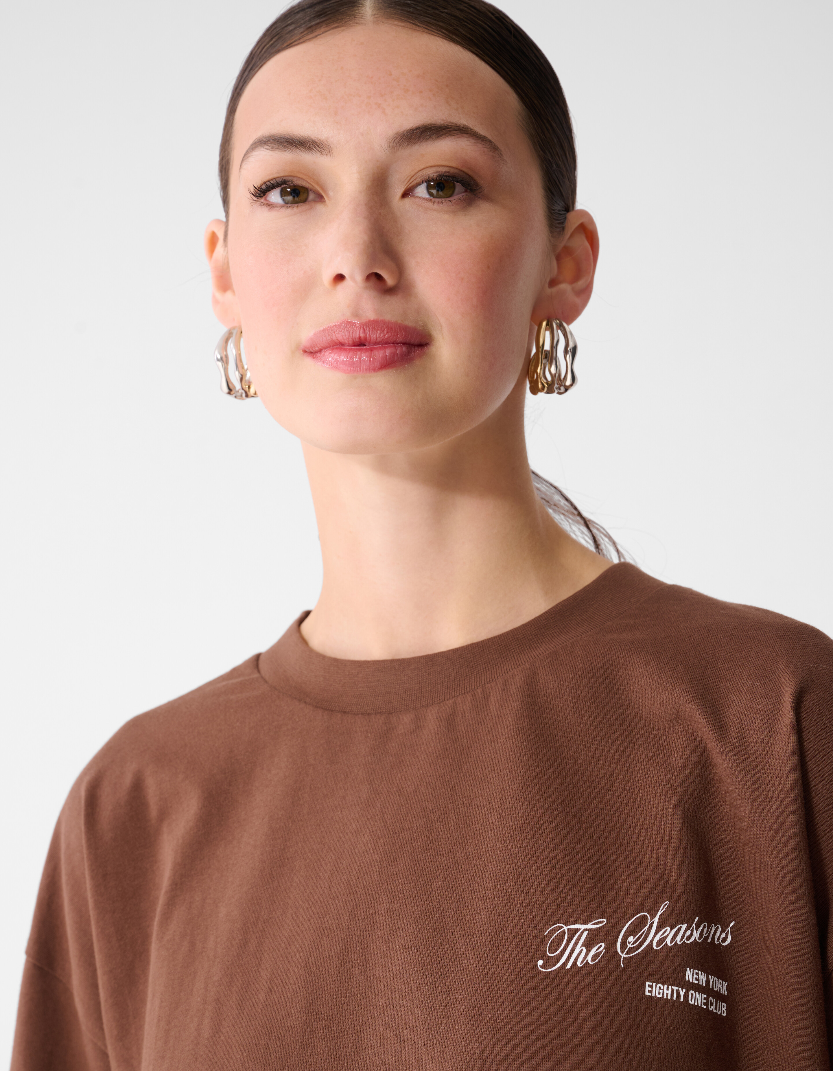Seasons Artwork T-Shirt Braun SHOEBY WOMEN
