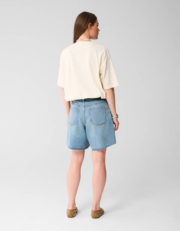 Übergroßes Peper Artwork T-shirt Off White SHOEBY WOMEN