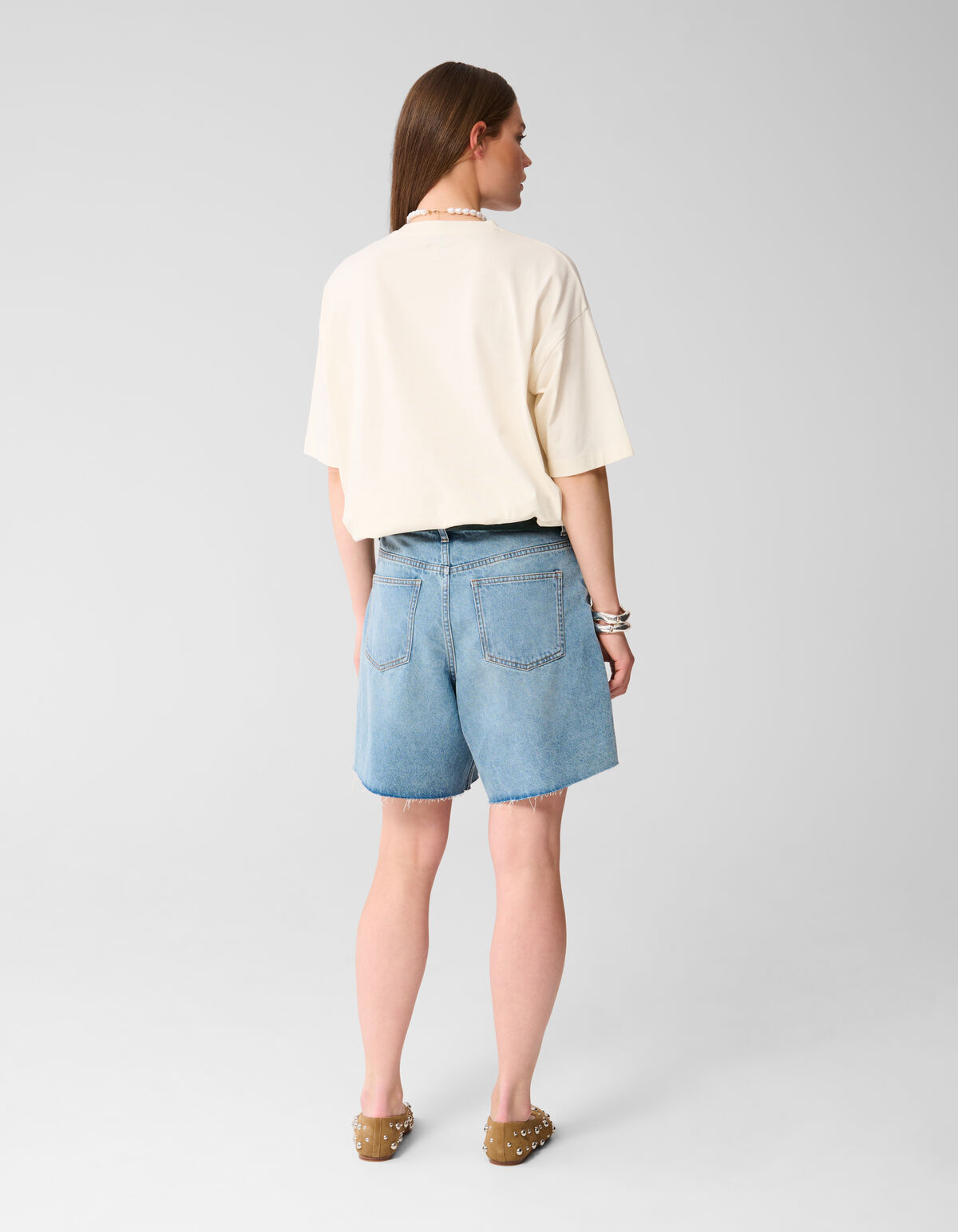 Übergroßes Peper Artwork T-shirt Off White SHOEBY WOMEN