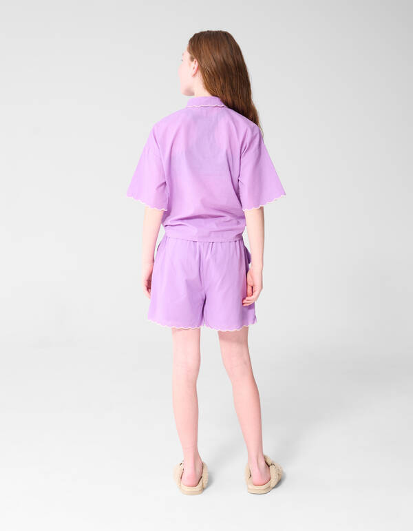 Tropische Stickerei Bluse Lila SHOEBY GIRLS