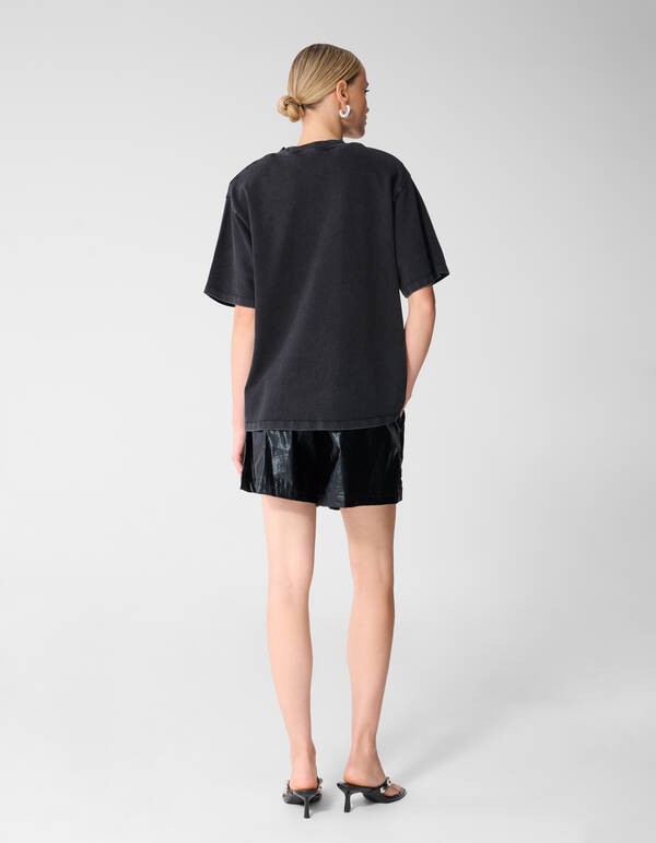 &Uuml;bergro&szlig;es verziertes T-Shirt Dunkelgrau SHOEBY WOMEN