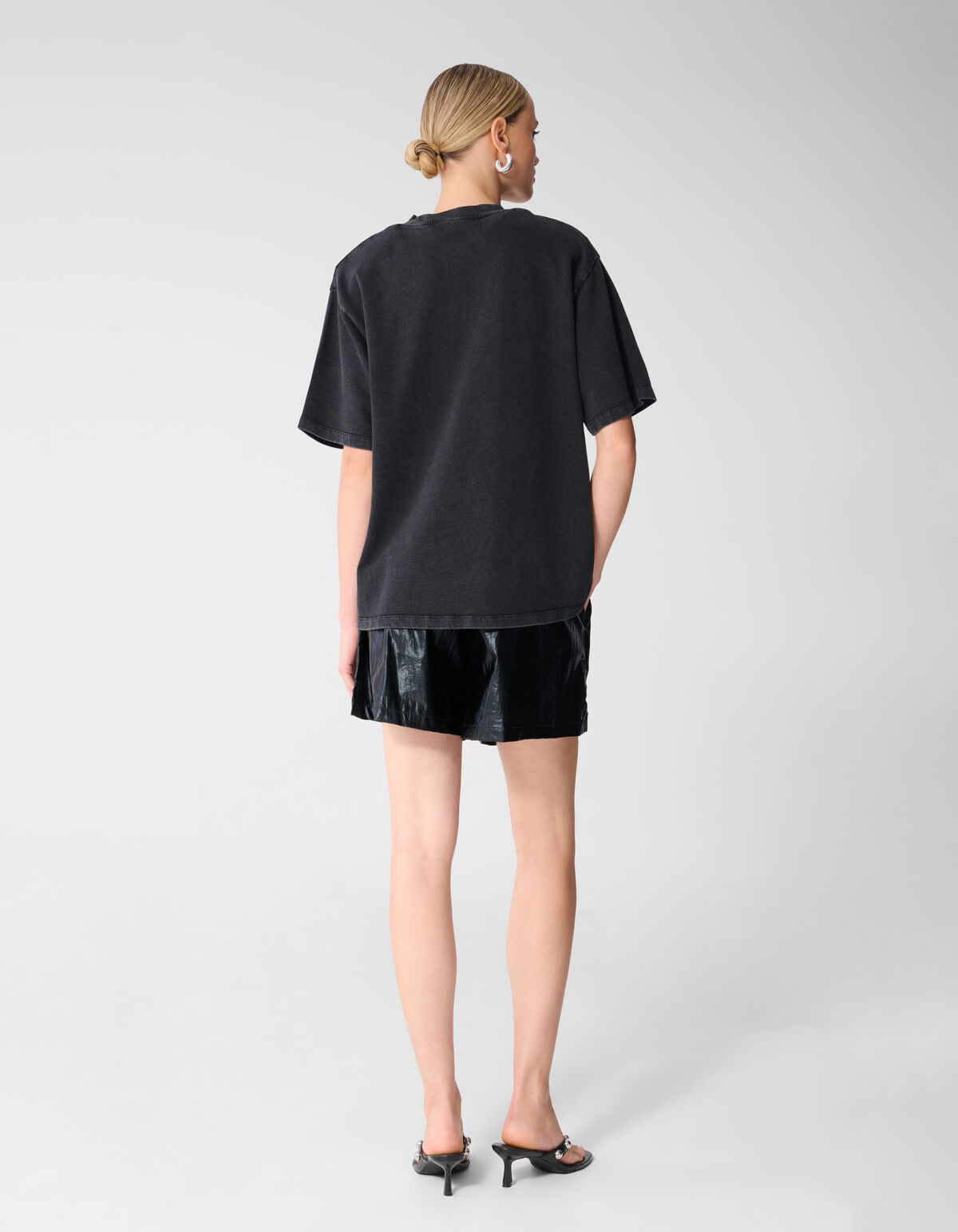 &Uuml;bergro&szlig;es verziertes T-Shirt Dunkelgrau SHOEBY WOMEN