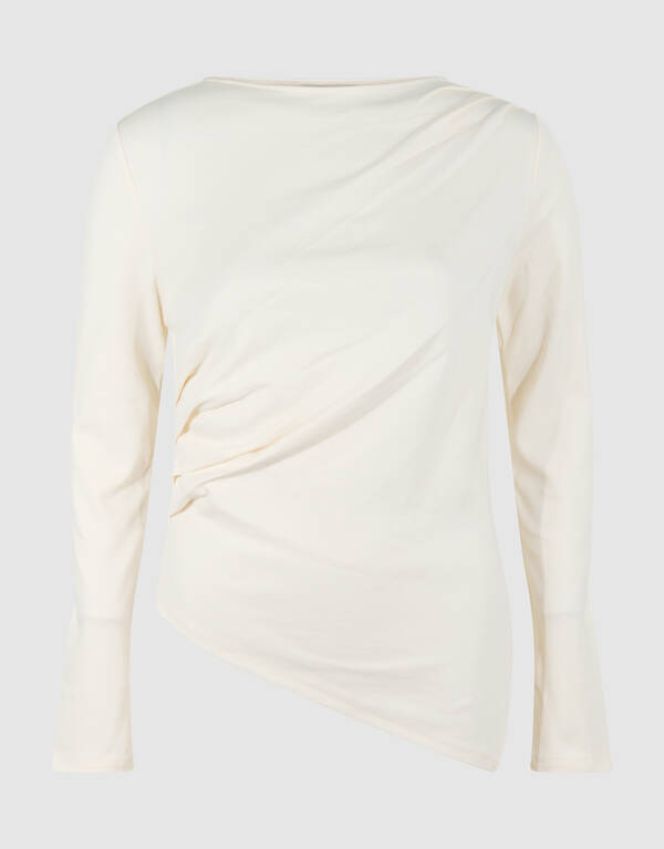 Drape Longsleeve Top Gebroken Wit SHOEBY WOMEN