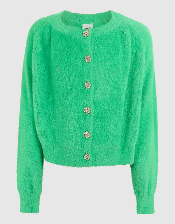 Hairy Strass Cardigan Green SHOEBY GIRLS