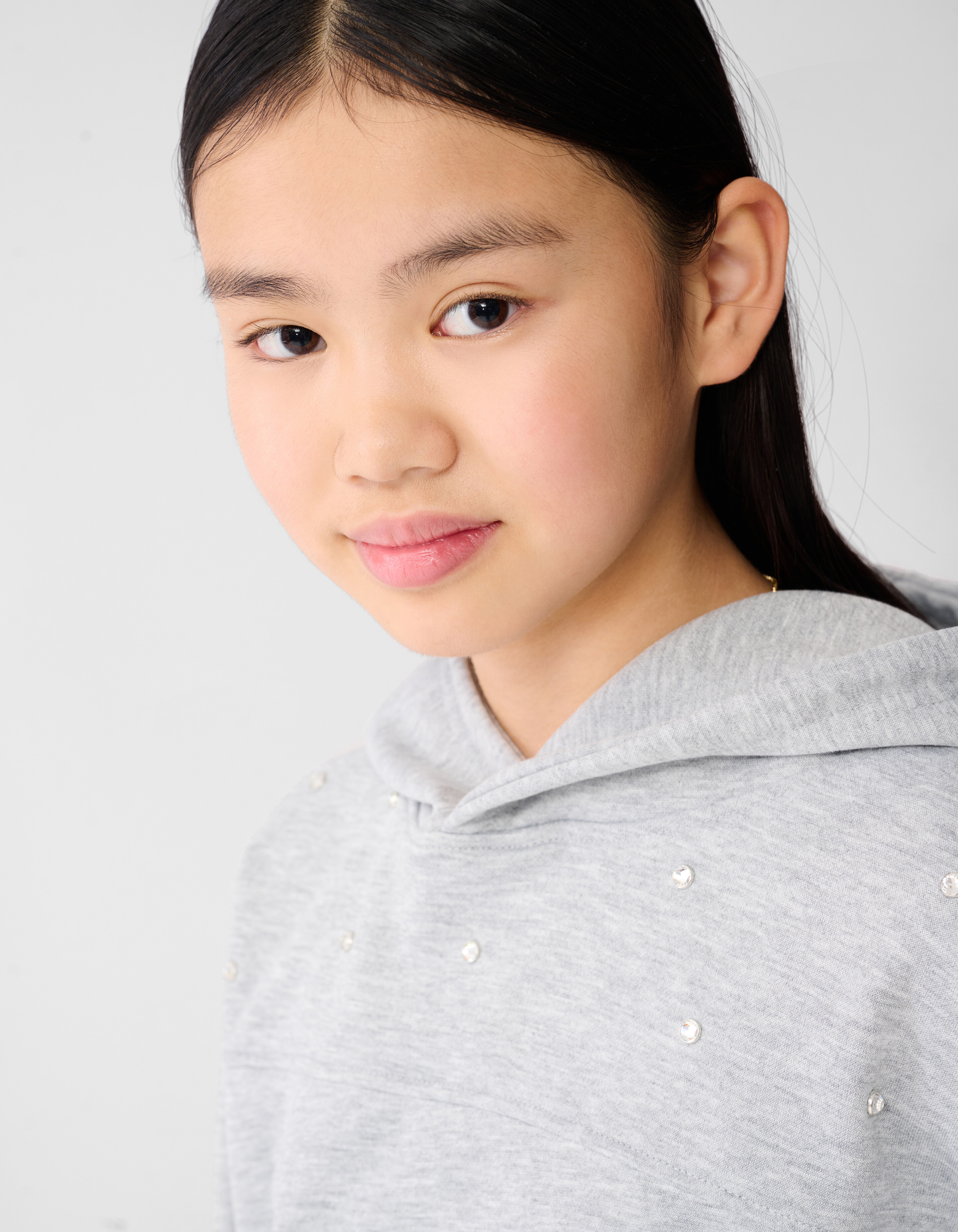 Strass Hoodie Hellgrau SHOEBY GIRLS