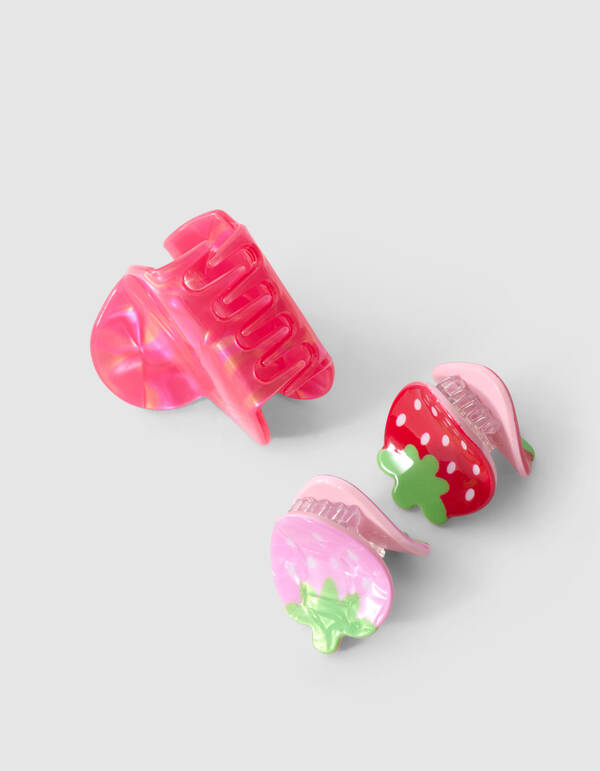 Erdbeer-Haarclip-Set Rot SHOEBY GIRLS