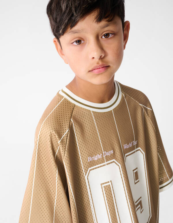 &Uuml;bergro&szlig;es sportliches T-Shirt in Braun SHOEBY BOYS