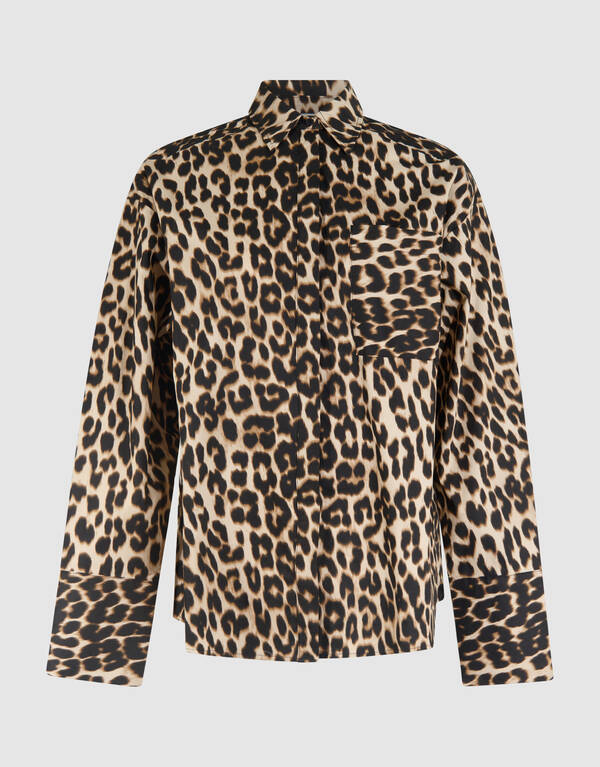 Leopard Popeline Bluse Braun SHOEBY WOMEN