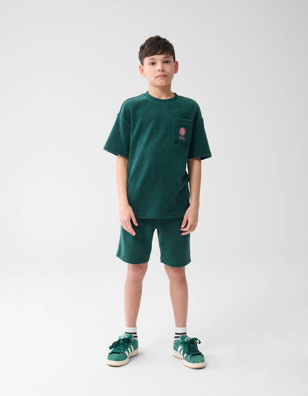 Towling T-shirt Dunkelgr&uuml;n SHOEBY BOYS