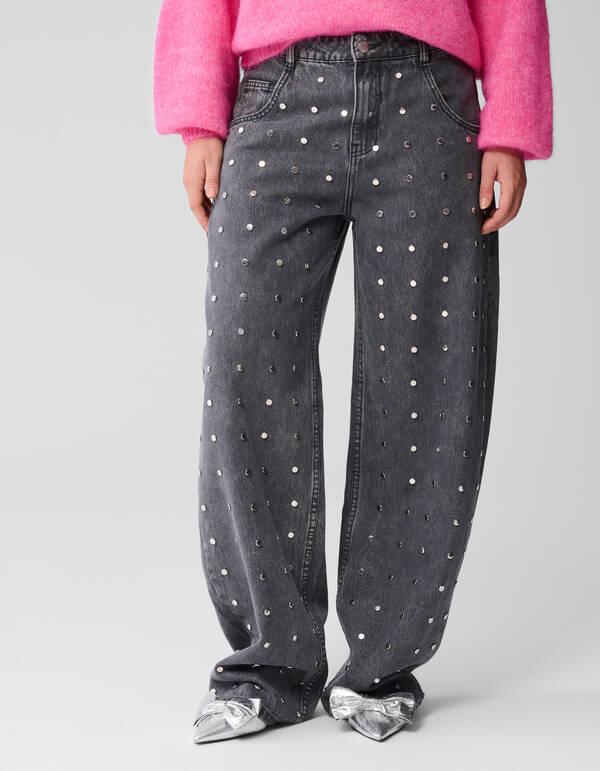Studs Barrel Passform Jeans Grau SHOEBY WOMEN