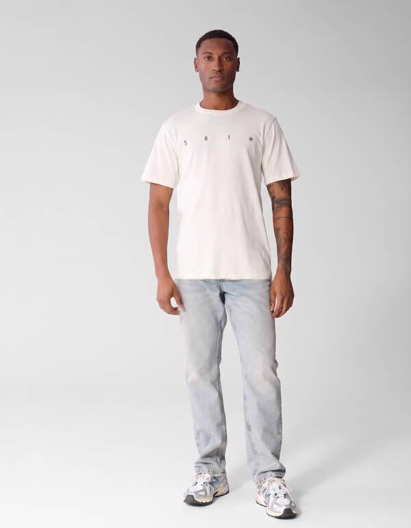 Minimal Artwork T-Shirt Gebrochen Wei&szlig; SHOEBY MEN