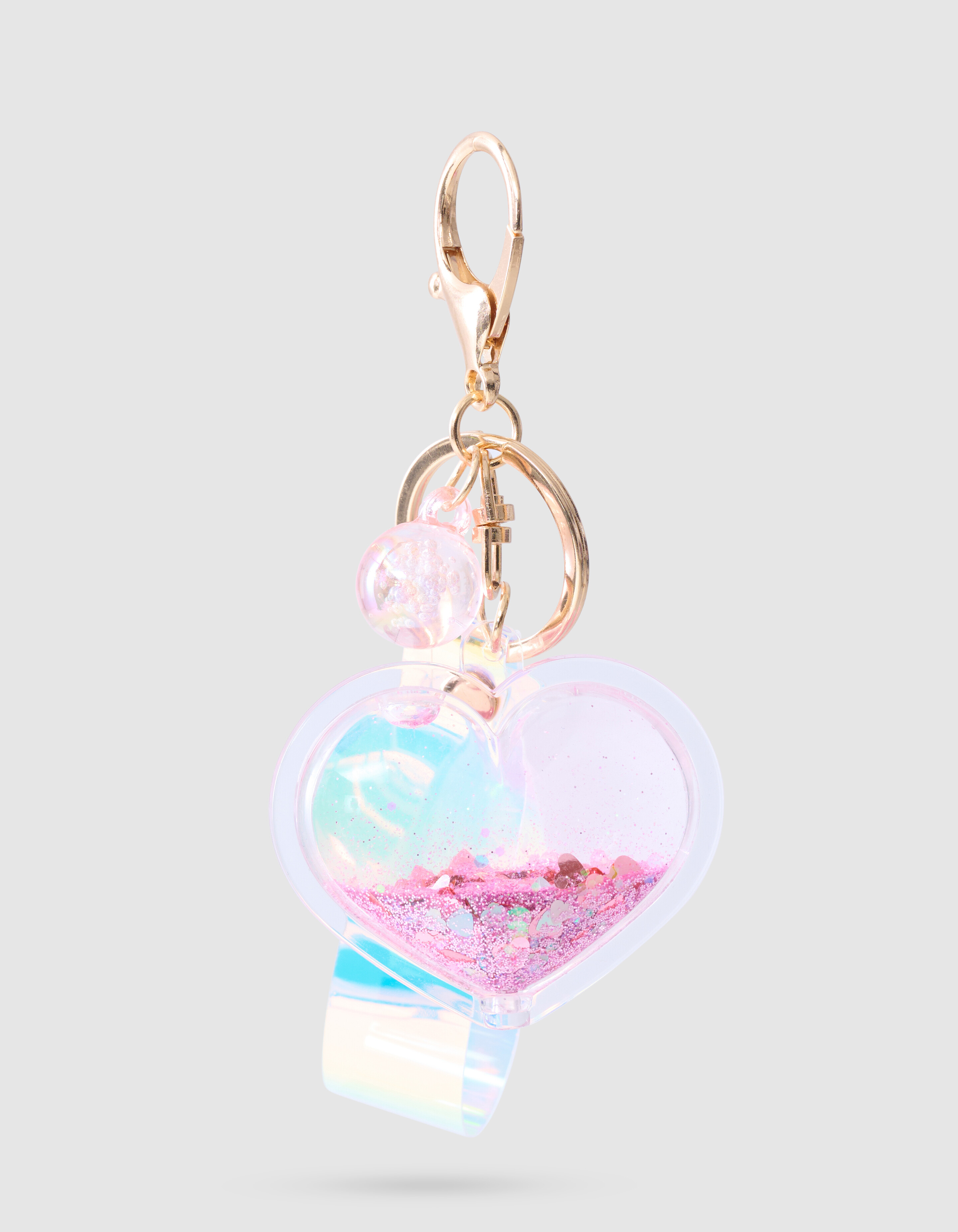 Glitter Heart Keychain Pink SHOEBY ACCESSOIRES