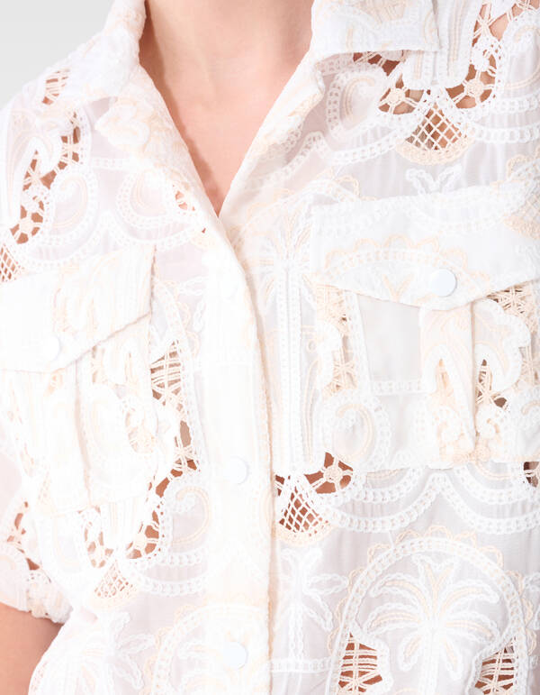 Stickbluse in gebrochenem Wei&szlig; von Mieke SHOEBY WOMEN
