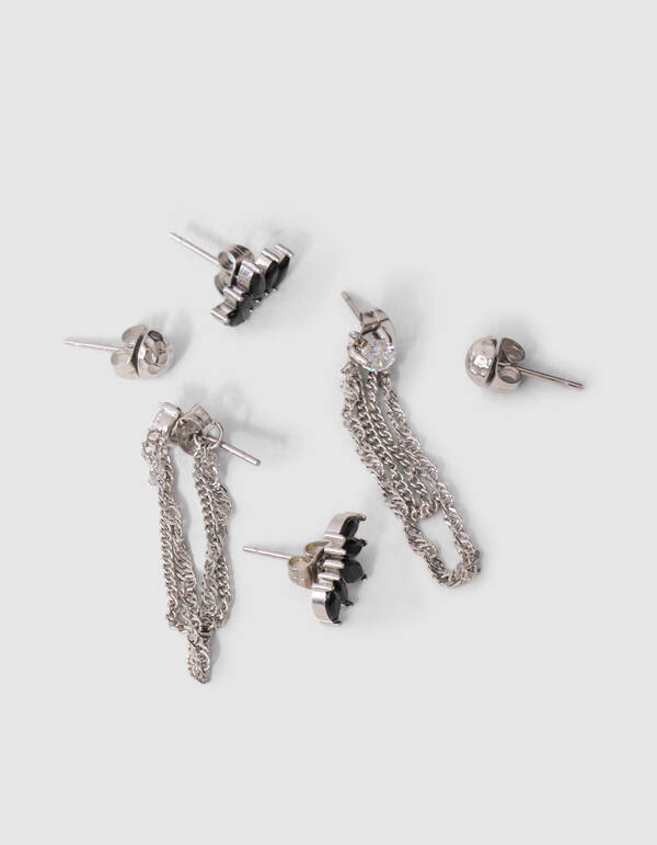 Stud Ohrring Set Silber SHOEBY ACCESSOIRES