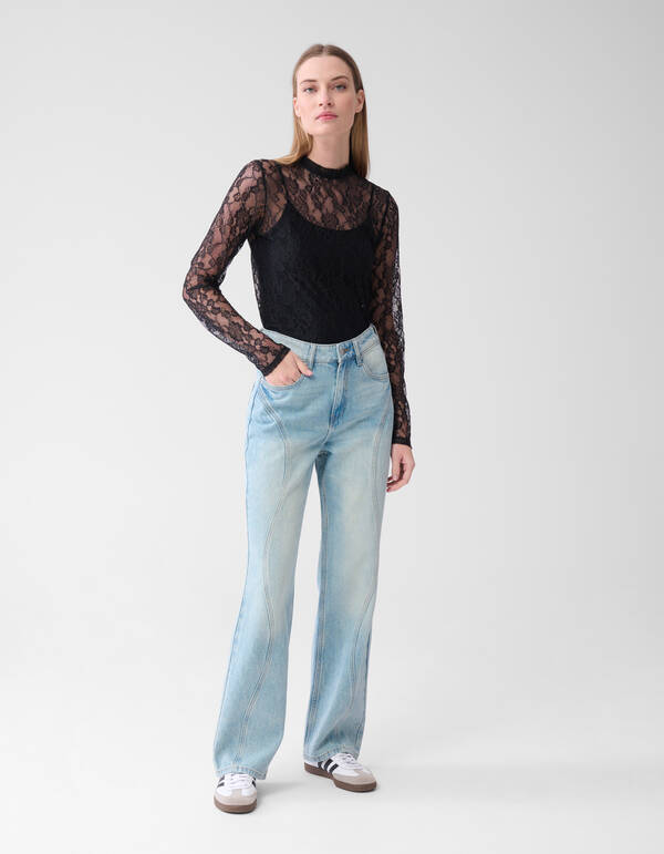 Wavy Straight Fit Jeans gebleicht SHOEBY WOMEN