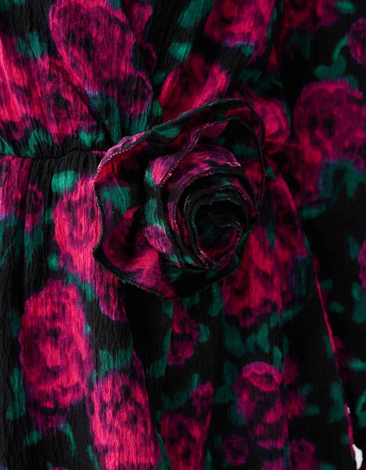 Bedrucktes Crinkle-Kleid Schwarz SHOEBY WOMEN