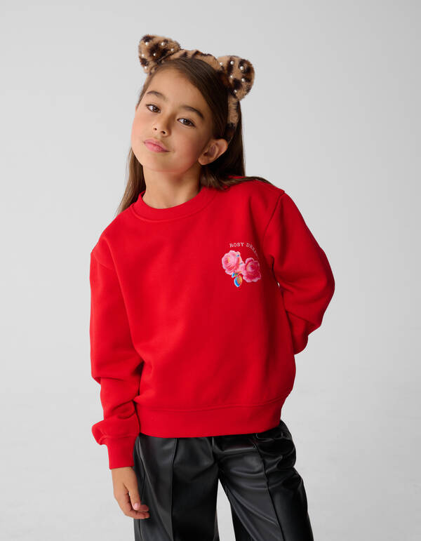 Sweet Roses Artwork Sweater Rood SHOEBY GIRLS