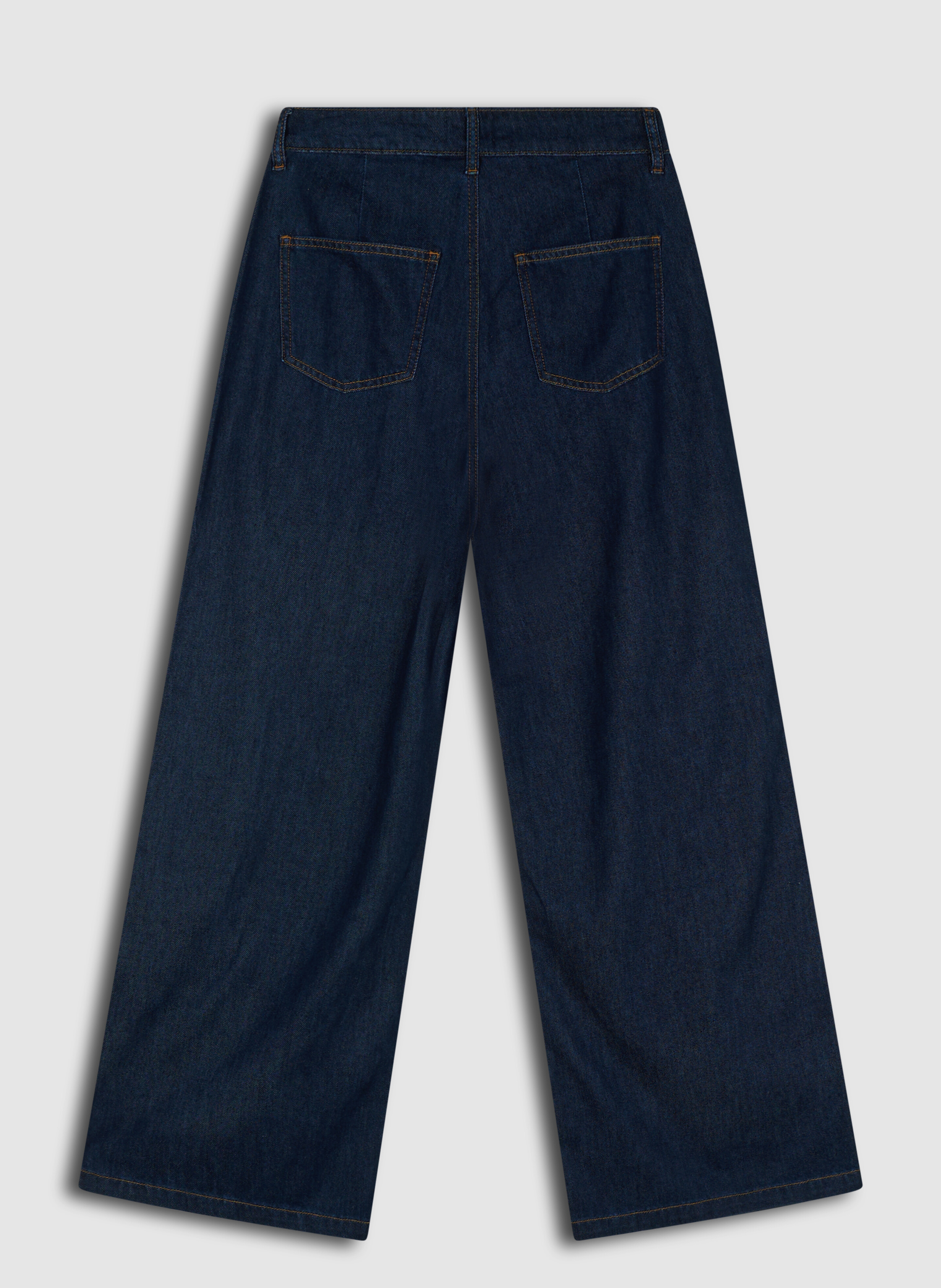 Jeans im Pleated Wide Leg Fit Dunkelblau SHOEBY WOMEN
