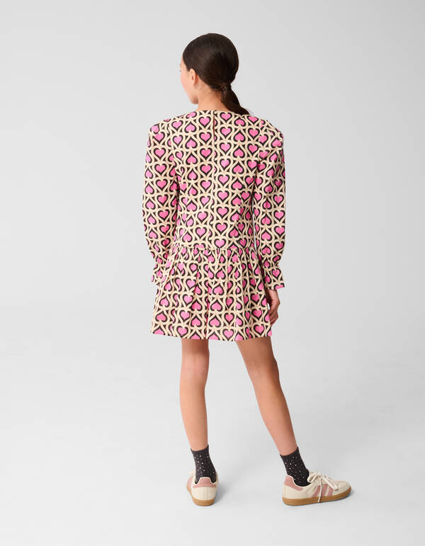 Bedrucktes Herz-Kleid Rosa SHOEBY GIRLS