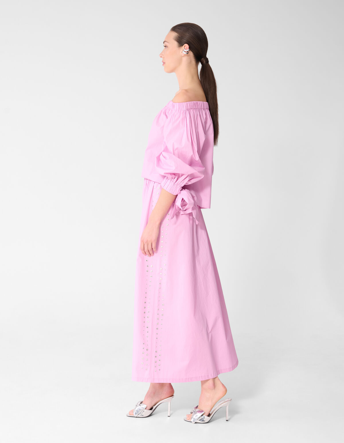 Popeline-Stud-Maxi-Rock Rosa SHOEBY WOMEN
