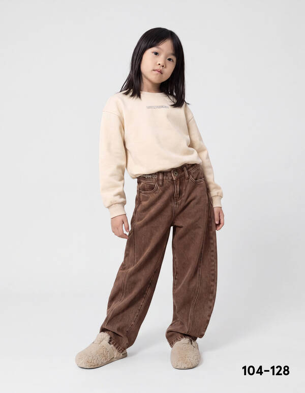 Asymmetrische Barrel-Fit-Jeans, Braun SHOEBY GIRLS