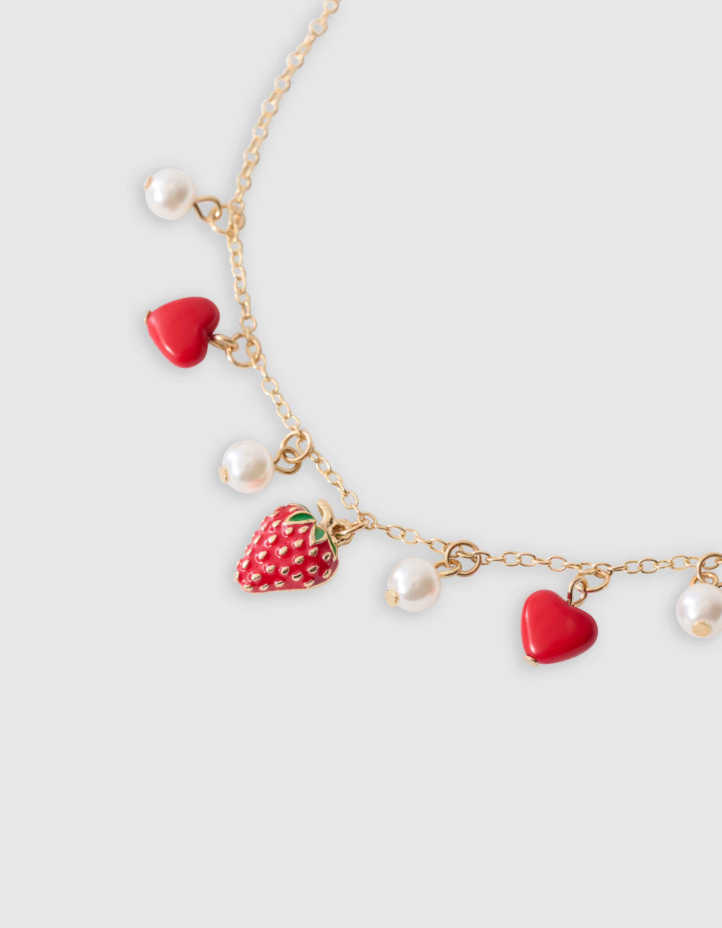 Strawberry Charm Halskette Gold SHOEBY ACCESSOIRES