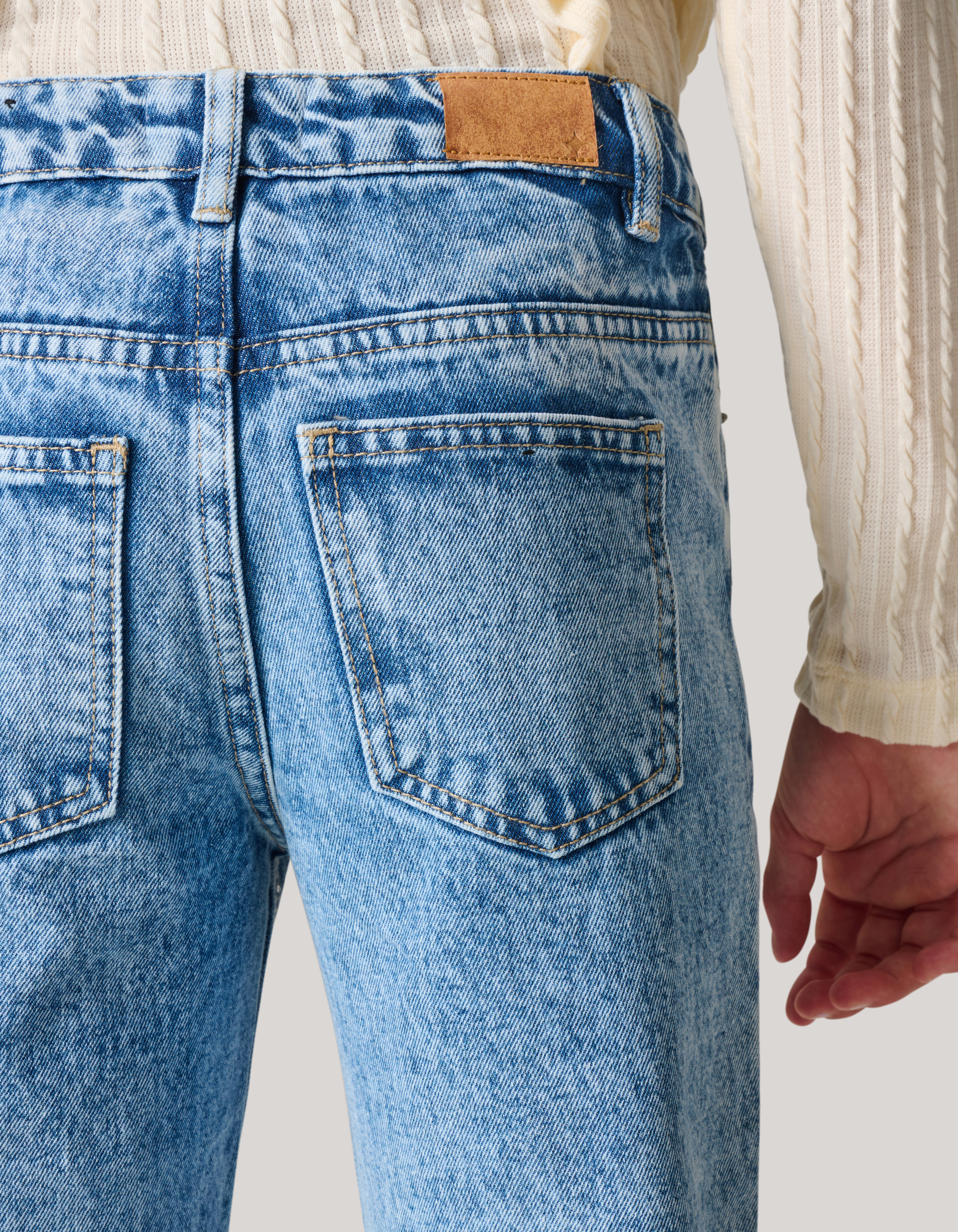 Wide Leg Jeans mit Strasssteinen Mediumstone SHOEBY GIRLS