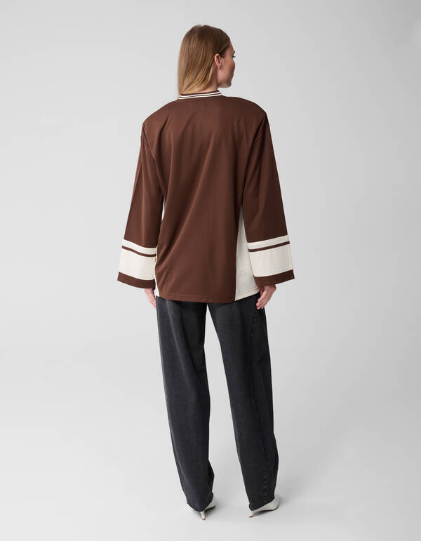 Oversized Baseball Langarmshirt Bruin SHOEBY WOMEN