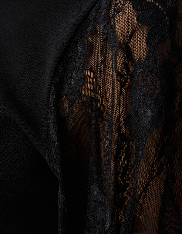 Spitzenstrickpullover Schwarz SHOEBY WOMEN