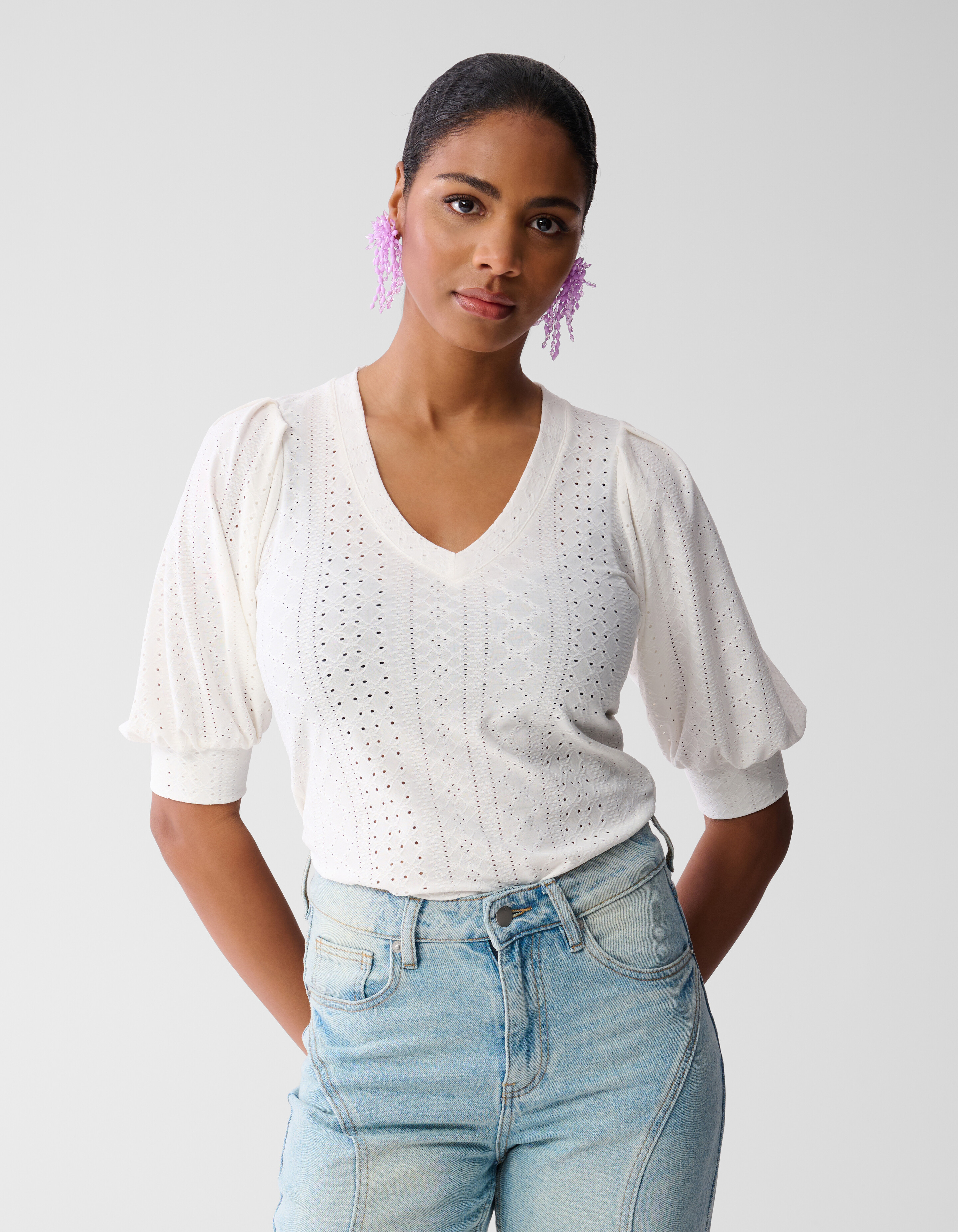 Besticktes Top Off White SHOEBY WOMEN