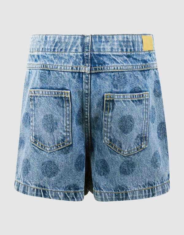 Polkadot Umh&uuml;llungs-Denim-Skort Blau SHOEBY GIRLS