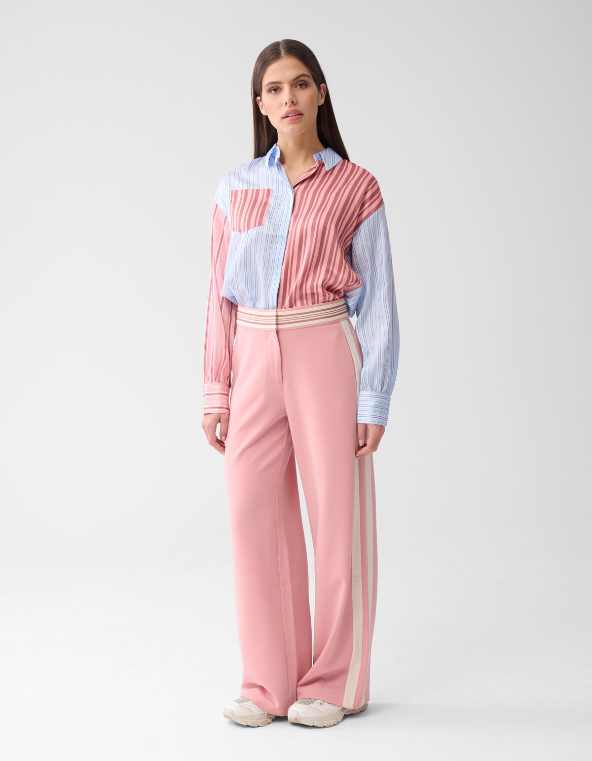 Sportliche Hose mit weitem Bein Hellrosa SHOEBY WOMEN