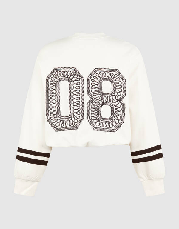 Varsity-Cord-Pullover Gebrochenes Wei&szlig; SHOEBY WOMEN
