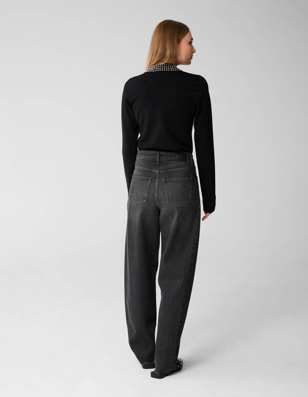 Poloshirt mit Strass-Strick Schwarz SHOEBY WOMEN