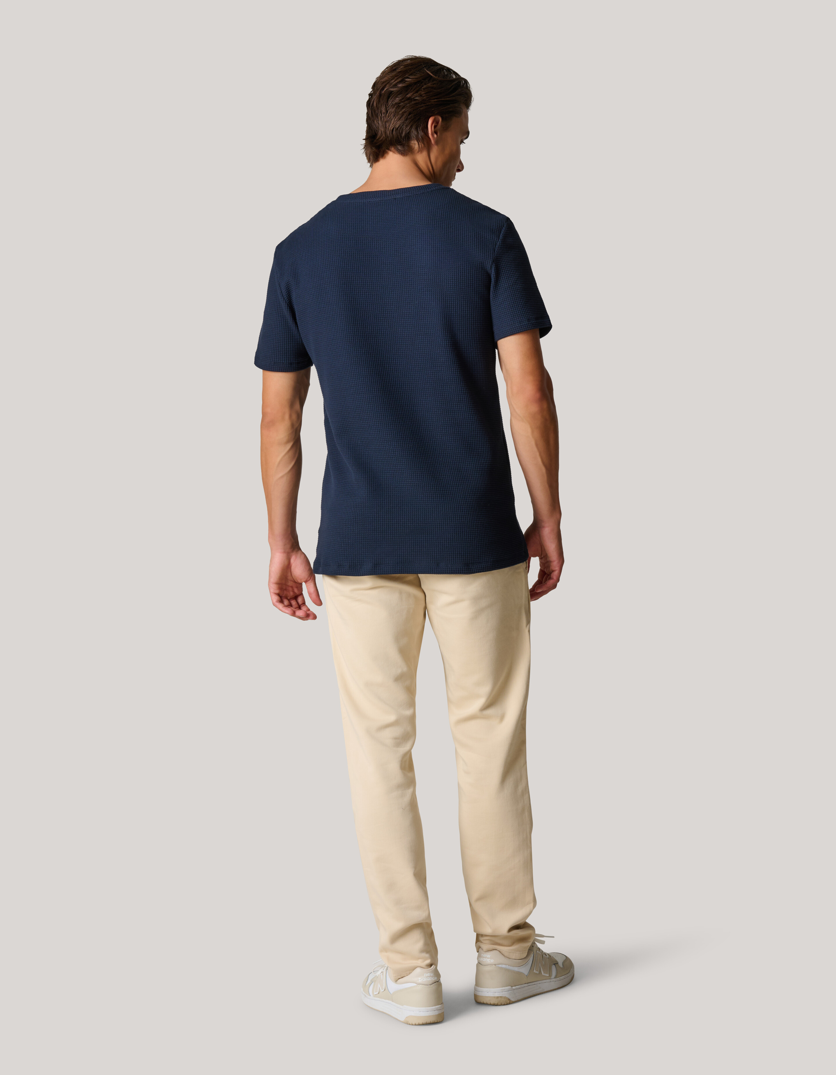 Struktur-T-Shirt Dunkelblau SHOEBY MEN