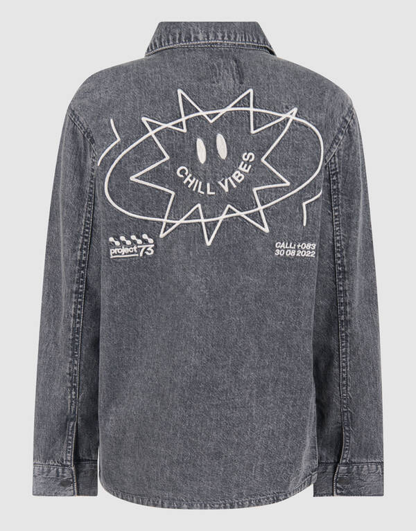 Denim Washed Overshirt Dunkelgrau SHOEBY BOYS