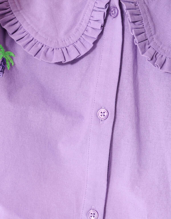 Palmen-Stickerei-Bluse Lila SHOEBY GIRLS