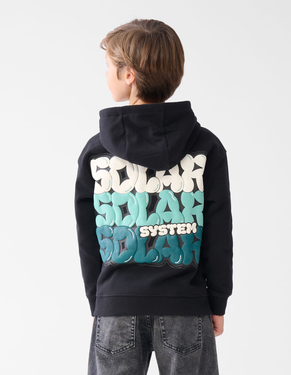 Text Print Hoodie Schwarz SHOEBY BOYS