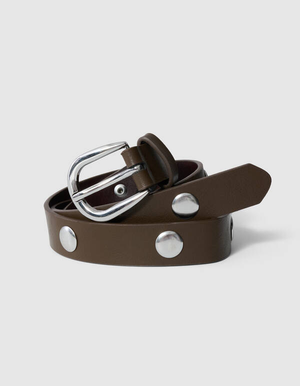 Nieten G&uuml;rtel Dunkelbraun SHOEBY ACCESSOIRES