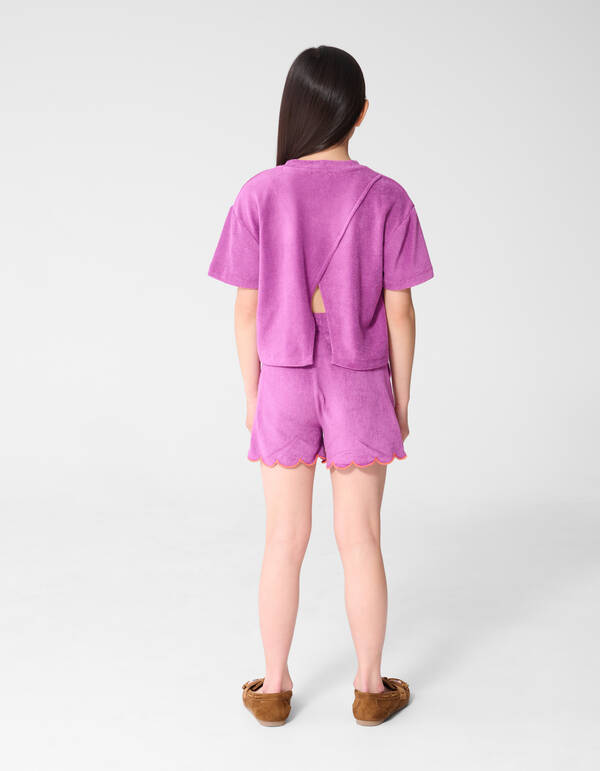 Frottee-Top mit Herz Lila SHOEBY GIRLS