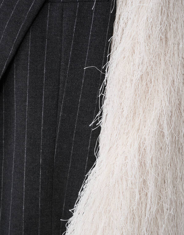 Flauschiger Glitzer-Blazer Off White SHOEBY GIRLS