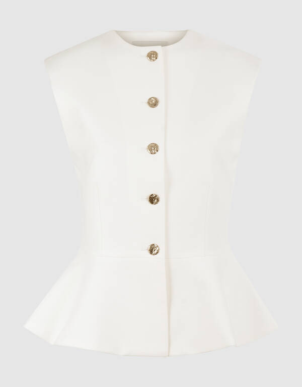 Wei&szlig;e Peplum-Weste SHOEBY WOMEN