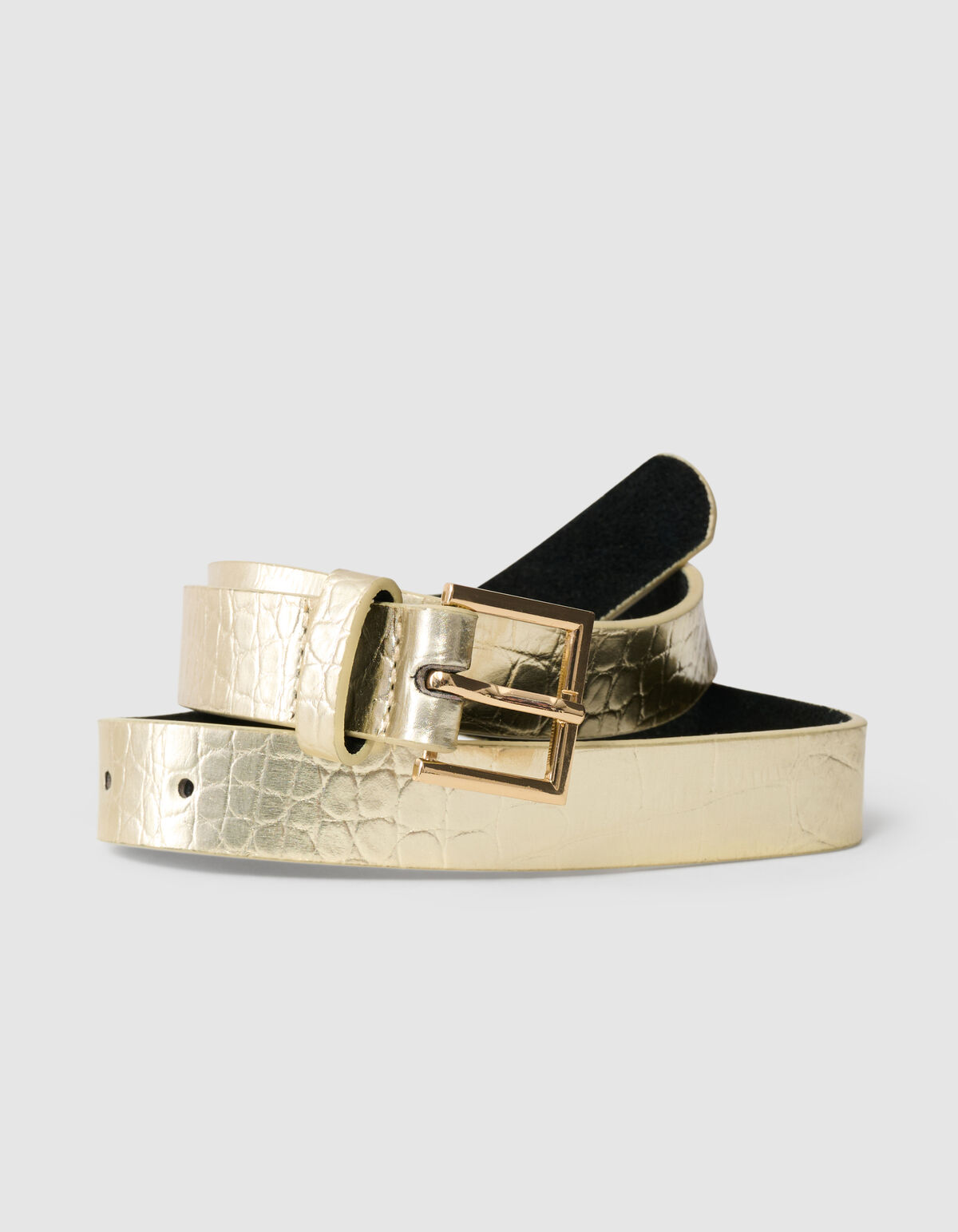 Metallischer Kroko-G&uuml;rtel Gold SHOEBY ACCESSOIRES