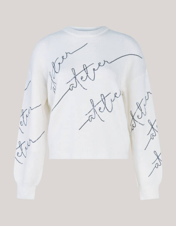 Pailletten Pullover Off White SHOEBY WOMEN