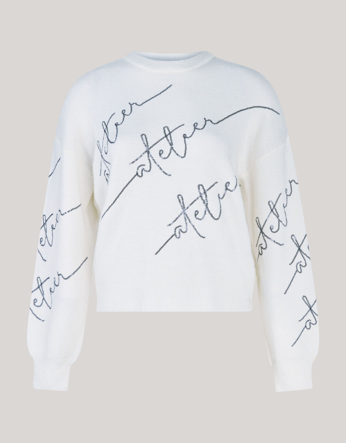 Pailletten Pullover Off White SHOEBY WOMEN