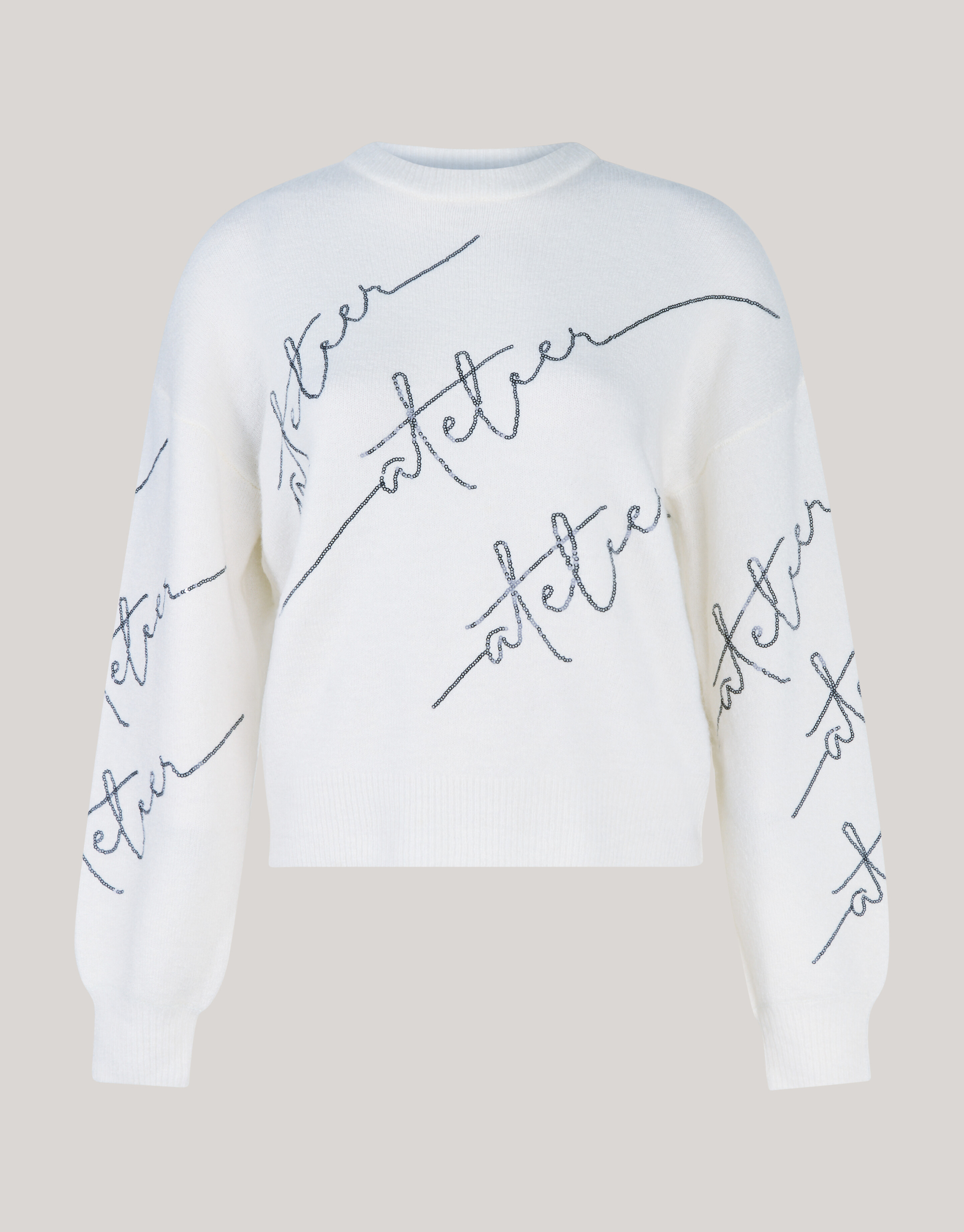 Pailletten Pullover Off White SHOEBY WOMEN