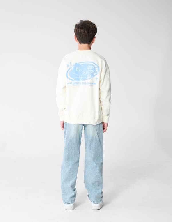 Caf&eacute; Artwork Pullover Gebrochen Wei&szlig; SHOEBY BOYS