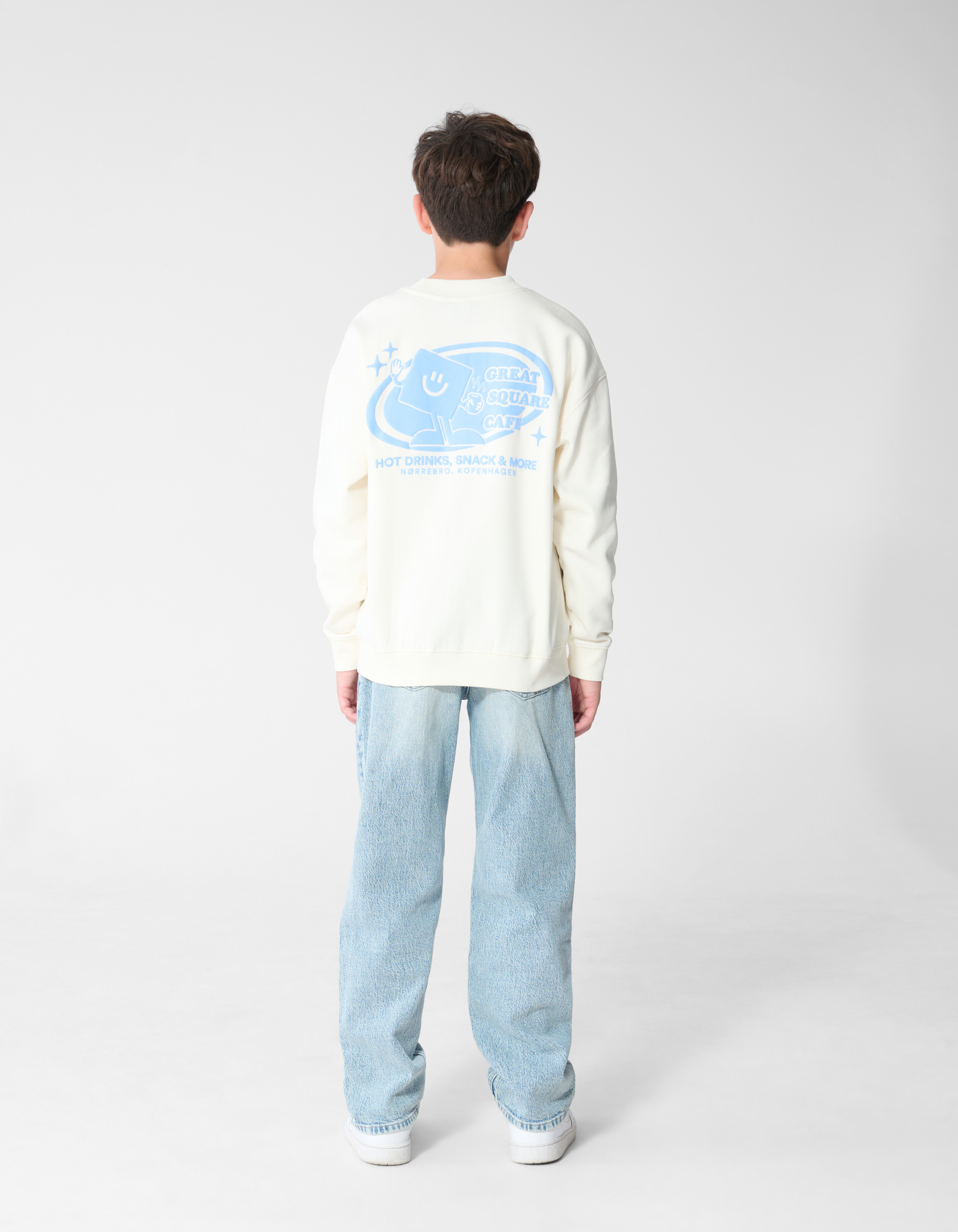 Caf&eacute; Artwork Pullover Gebrochen Wei&szlig; SHOEBY BOYS