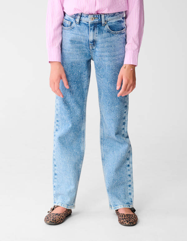 Strass Straight Fit Jeans Blau SHOEBY GIRLS